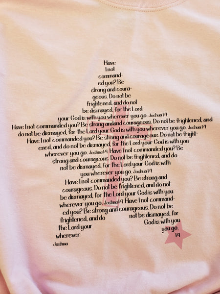 Short Sleeve Joshua 1:9 Pink Star T-Shirt